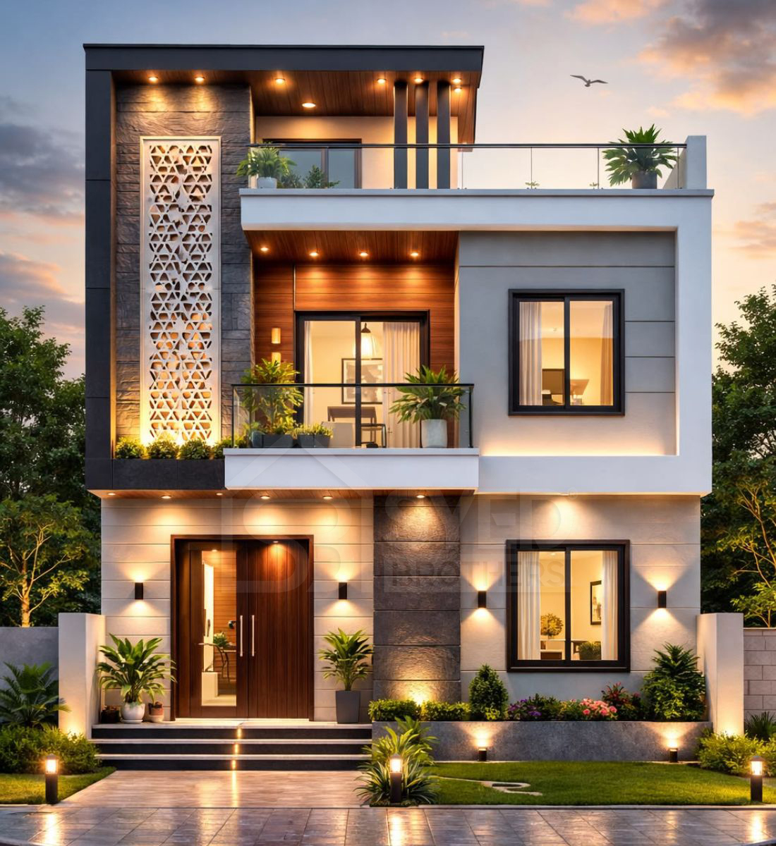 Modern 5 Marla House Design 3D